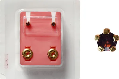Produktbild von Erstohrstecker vergoldet Sterile Ohrstecker synthetischer Stein lila