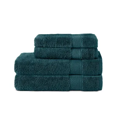 Produktbild von Komfortec 2er Handtuchset aus 100% Baumwolle, 2 Handtücher 50x100 cm und 2 Badetücher 70x140 cm Set, Frottee, Weich, Petrol