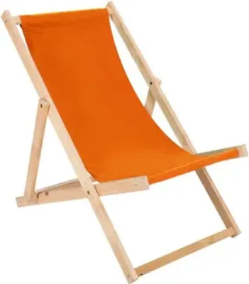 Produktbild von Liegestuhl orange klappbar aus Holz - Klappstuhl Klappliege Sonnenstuhl Strandstuhl Holzklappstuhl Sonnenstuhl Gartenliege