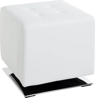 Produktbild von HAKU Sitzhocker chrom, weiß - Kunstleder, Metall, B/H/T: 40x42x40 cm