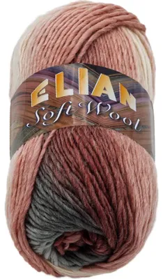 Zdjęcie produktu dla Przędza SOFT WOOL - 100 g / 134 m - różowa, szara