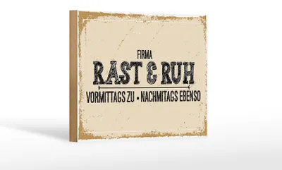 Produktbild von Holzschild Spruch 18x12 cm Firma Rast & Ruh Vormittags zu Dekoration