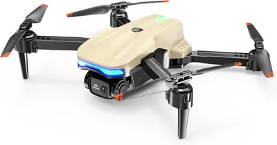 Image de Drone avec caméra HD 1080P – Quadricoptère télécommandé avec mode sans tête, stabilisation d'altitude, figures acrobatiques 3D et planification de trajectoire de vol – Drone pour débutants, idéal pour les garçons, les filles et les enfants – Couleur beige/crème