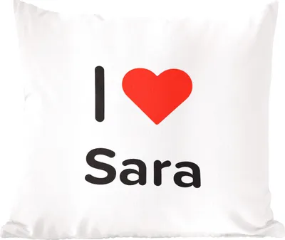 Produktbild von MuchoWow® Zierkissen Sofakissen Wohnzimmer Dekokissen 60x60 cm Ich liebe - Sara - Mädchen - Sitzfläche - Foto Polster