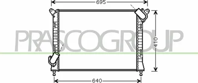 Produktbild von PRASCO MN304R004 Kühler Wasserkühler Motorkühler für MINI Schrägheck (R50, R53) Cabrio (R52)