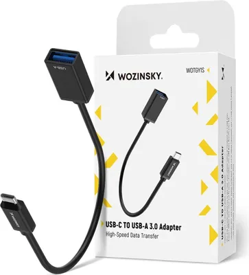 Zdjęcie produktu dla Adapter Wozinsky Wotgy1S Usb-C 3.0 (Męski) - Usb-A 3.0 (Żeński) Otg - Czarny