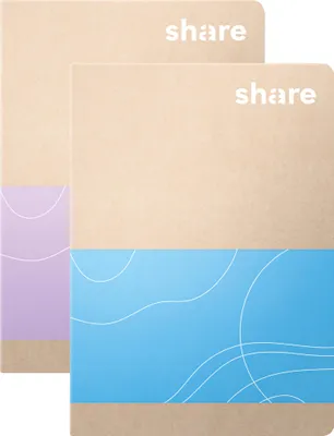 Produktbild von share Notizheft A6 40 Blatt kariert 80 g/qm blau od lavendel