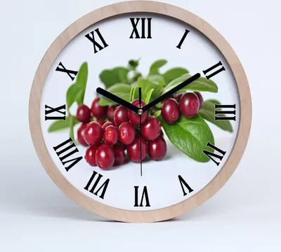 Produktbild von Holzuhr 25fi cm wanduhr - schwarze Spitzen - Preiselbeere