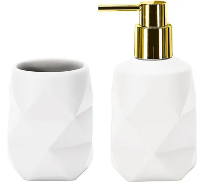 Produktbild von Kleine Wolke Badezimmer Set Golden Crackle Weiß