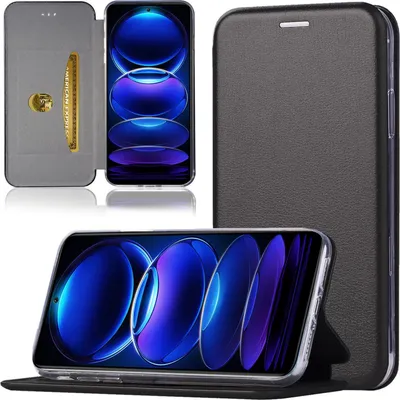 Produktbild von Handy Schutz Hülle für Apple iPhone 15 Handytasche mit Magnetdeckel Kartenfach und Standfunktion Klapphülle Schwarz