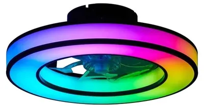 Obrázok produktu pre Stropný ventilátor Elfeland LED so svetlom, 6 rýchlostí, 3 farebné teploty, tichý, diaľkové ovládanie, moderný ventilátor pre domácnosť a kanceláriu, čierny