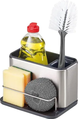 Produktbild von Famanu Halter für Spüle, Schwamm, Spülbürste und Spülmittel - Edelstahl
