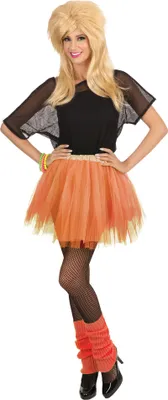 Produktbild von Bristol Novelty Uni Tutu im 80er-Jahre-Stil, für Erwachsene BN115 (Einheitsgröße) (Orange)