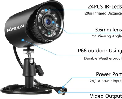 Immagine prodotto di Telecamera di sicurezza analogica da 2 MP, Full HD 1080p 4-in-1 (TVI/AHD/CVI/CVBS), sorveglianza per esterni, resistente alle intemperie, con visione notturna a infrarossi Pal-S