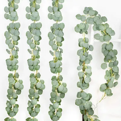Produktbild von DearHouse Künstliche Eukalyptus-Girlande, Kunstseide, Eukalyptusblätter, Ranke,