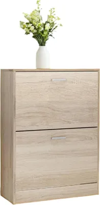 Zdjęcie produktu dla Szafka na buty z drzwiczkami, z regulowanymi półkami, oszczędzająca miejsce – wymiary: 60 x 83,5 x 24 cm