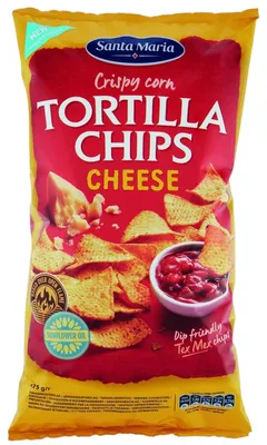 Produktbild von Santa Maria Tortilla Chips Cheese 475g – Knusprige Maischips mit würzigem Käsegeschmack