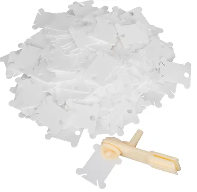 Image de Cartes d'enroulement de fil à broder, 200 pièces, plastique, pour point de croix, travaux manuels, DIY, couture