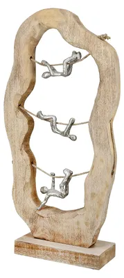Immagine prodotto di Gilde Skulptur, Seiltanz, Klettermotiv, Aluminium, Mangoholz, naturfarben, VE 2 Höhe: 56.00 cm Breite: 28.00 cm Tiefe: 10.00cm 55594