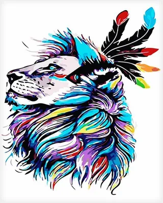 Image de Affiche sur toile, lion - 60 x 75 cm