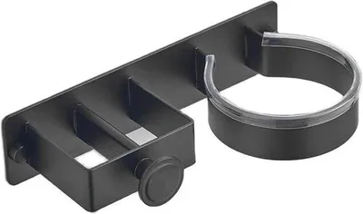 Produktbild von Schwarz Aluminium Badkamer Föhnhalterung - Hittebeständig - 21 x 6 x 5 cm