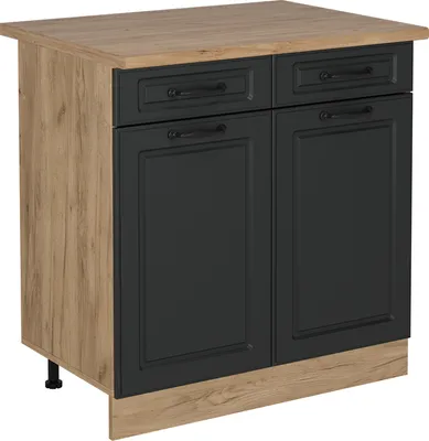 Produktbild von Küchenunterschrank Vicco R-Line Anthrazit Landhaus 80 cm , AP Eiche, Model 53794