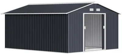 Produktbild von Outsunny Gerätehaus Geräteschuppen Gartenhaus Schuppen Metall Kohlegrau