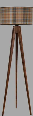 Produktbild von Opviq, Tripod- Tripod ceviz lambader silindir 02 abajurluLUN, Bunt, Stehlampen, Holzkörper