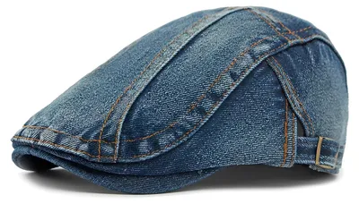 Obrázek produktu pro Retro klobouk z denimu pro muže, beretka s nastavitelnou velikostí