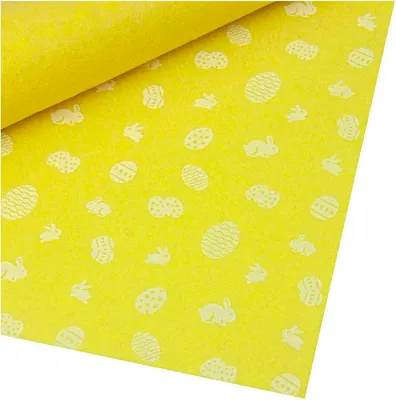 Produktbild von Bastelfilz Ostermuster 30x40cm Dekofilz Filzplatten Filzstoff 1mm, gelb