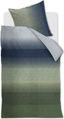 Produktbild von Beddinghouse Mako-Satin-Bettwäsche-Garnitur Duco Farbe Blue Green Größe 155x220 cm + 80x80 cm