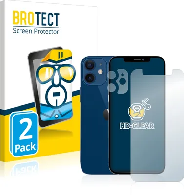 Produktbild von 2x Für Apple iPhone 12 mini (Display+Kamera) Schutzfolie BROTECT Displayschutz Display Schutz Folie Klar Transparent