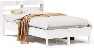 Produktbild von vidaXL Massivholzbett ohne Matratze Weiß 100x200 cm Kiefernholz