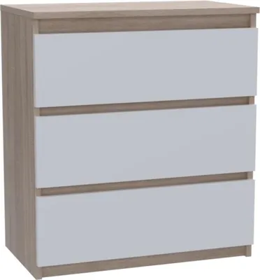 Produktbild von Kommode - 3 Schubladen - 70 cm - Sonoma Eiche - Weiß - Moderne Sideboard - Hohe Qualität