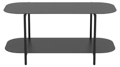 Immagine prodotto di Calicosy - Tavolino basso a due livelli in metallo nero L100 cm - SASHA