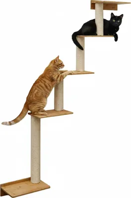 Produktbild von 179 cm Wandkratzbaum mit 5 Plateaus für Katzen - Sisal Kratzbaum zur Wandmontage