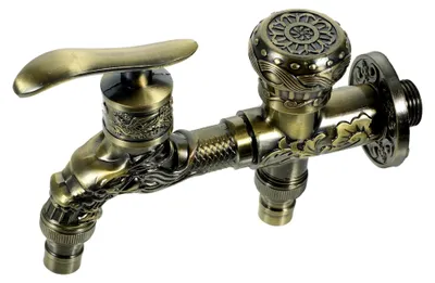 Produktbild von Doppelauslauf Wasserhahn für Waschmaschine und Badezimmer