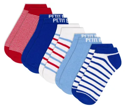 Produktbild von 2 Paar Kindersocken aus Baumwolle, gestreift und einfarbig