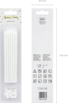 Produktbild von Geburtstagskerzen weiß 14cm, 12 Stück
