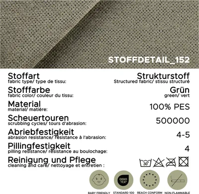Produktbild von xonox.home Diana Schlafsofa 3 Sitzer grün B/H/T: 231x93x108cm