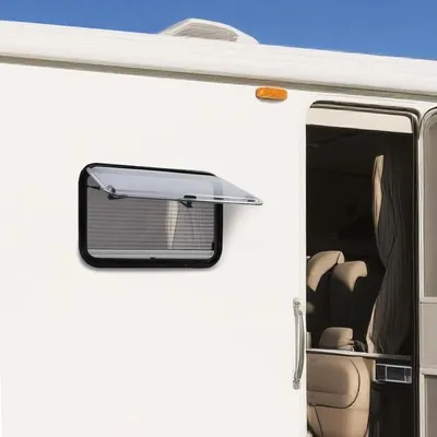 Produktbild von Wohnmobil/Caravan Fenster - Ausstellfenster - Doppelwandiges Acrylglas - UV-beständig - Bruchsicher - Leicht - 80x50 cm - Beige