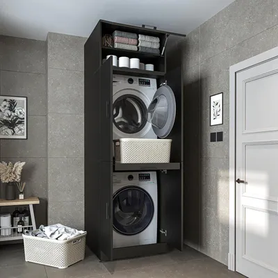 Immagine prodotto di Roomart DORA-I Mobile per lavatrice, larghezza 70 cm, nero-rovere