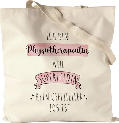 Produktbild von Ich Bin Physiotherapeutin Weil Superheldin Kein Anerkannter Job Ist Jutebeutel Stoffbeutel Canvas Geschenk Danke Sagen