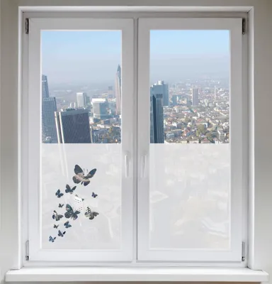 Produktbild von INDIGOS UG Glasdekorfolie Schmetterling Sichtschutzfolie Fensterfolie Butterflies satiniert blickdicht - 1000mm Breite x 500mm Höhe