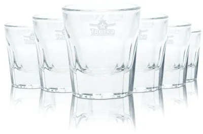 Produktbild von 6x Trojka Schnapsglas 2cl Shotglas Kurze Gläser Set Stamper Vodka Geeicht Gastro