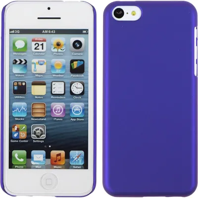 Produktbild von PhoneNatic Case kompatibel mit Apple iPhone 5c - Hülle lila gummiert Hard-case + 2 Schutzfolien