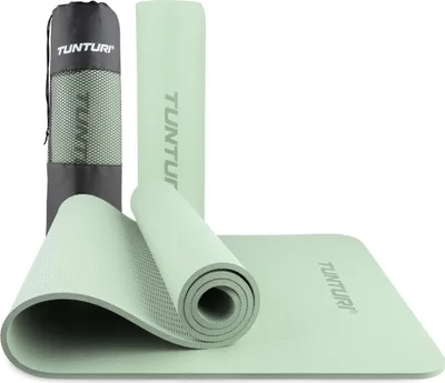 Produktbild von Tunturi Dicke Yogamatte 8mm - Rutschfest Gymnastikmatte  - Mit Tragegurt - Für Yoga und Pilates -  Sportmatte 183x61x0,8cm -Schadstofffrij - Besonders komfortabel - Mint