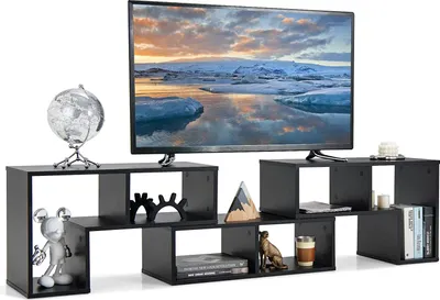 Produktbild von GOPLUS 3-tlg. TV-Schrank für Fernseher bis 65 Zoll, TV-Tisch-Kombination mit Stauraum, frei kombinierbar, Aufbewahrungsregal