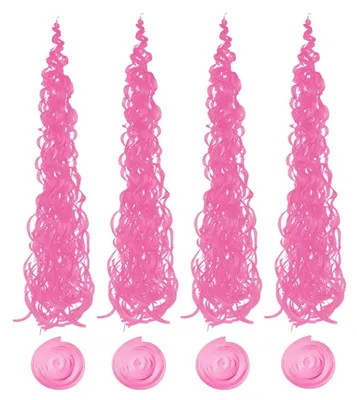 4er-Set rosa Papierquasten Lichterketten, spiralförmig, für Partys