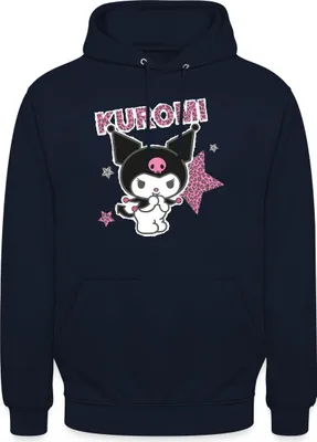 Produktbild von Spreadshirt Kuromi Mit Schriftzug Leo Stil Uni Hoodie, XXL, Navy